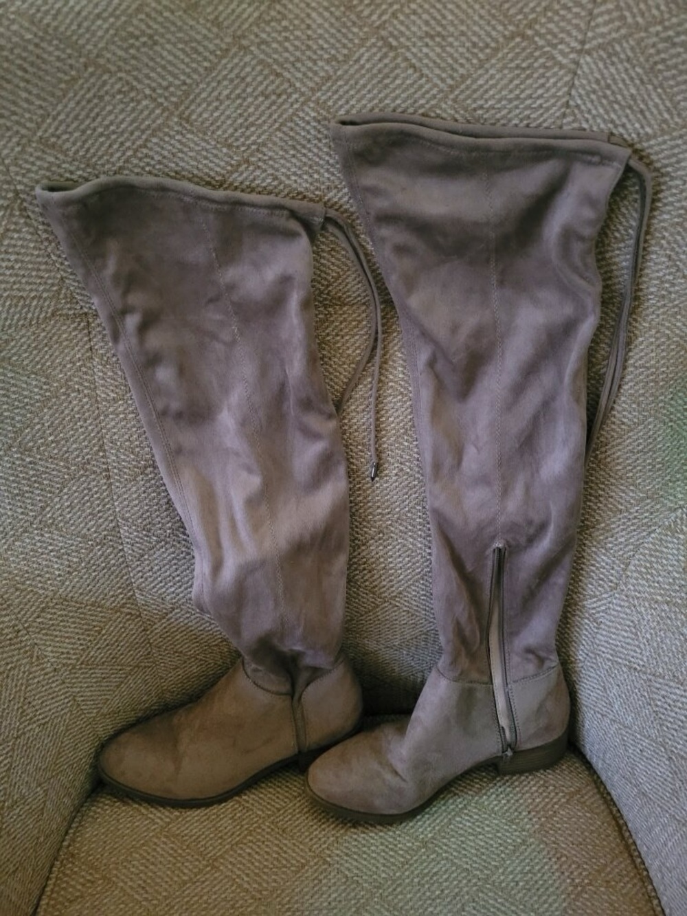 Source Unknown Taupe Over-the-Knee Suede Boots